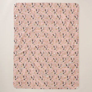 Letter V Sherpa Blanket