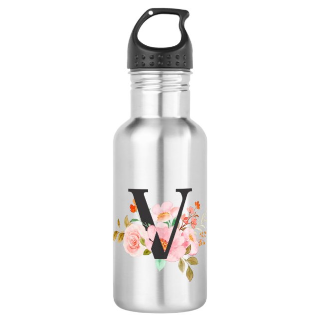 Letter V Stainless Steel Water Bottle (Front)