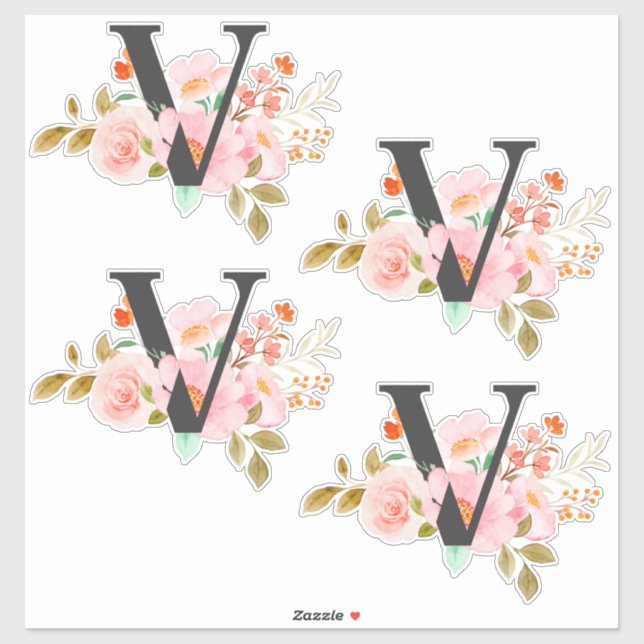 Letter V Sticker (Sheet)