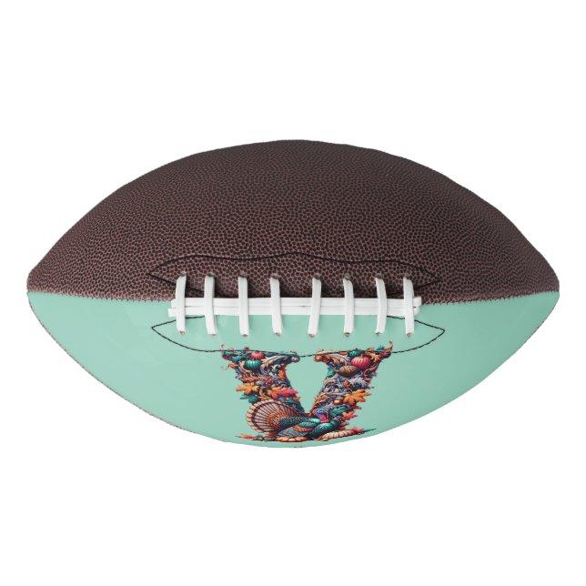 Letter V Thanksgiving turkey style gift  Football (Front)