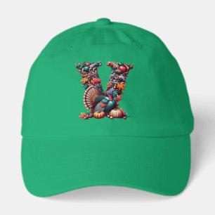 Letter V Thanksgiving turkey style gift Hat