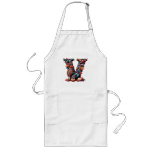Letter V Thanksgiving turkey style gift Long Apron