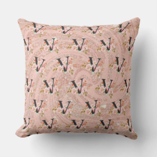 Letter V Throw Pillow