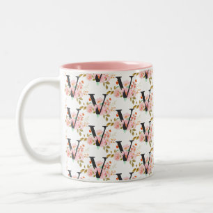 Letter V Two-Tone Coffee Mug