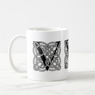 Letter V Vintage Celtic Knot Monogram Coffee Mug