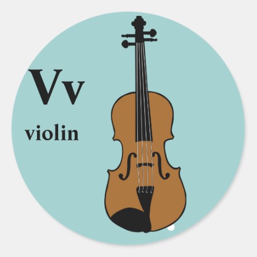 Letter V violin Stickers