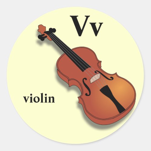 Letter V violin Stickers