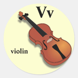 Letter V violin Stickers