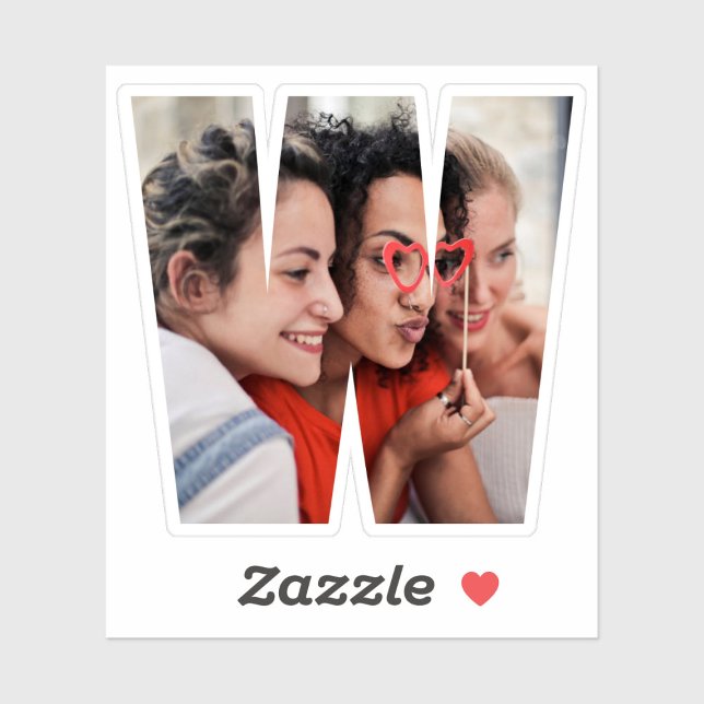 Letter W Alphabet & Photo Custom-Cut Vinyl Sticker (Creator Uploaded)