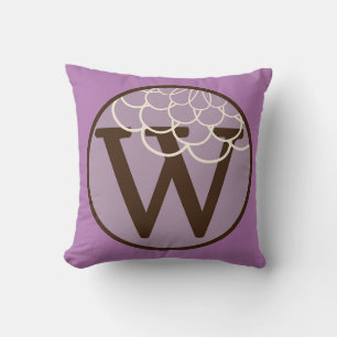 Letter W Alphabet Pillow in Wild Orchid