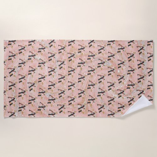 Letter W Beach Towel