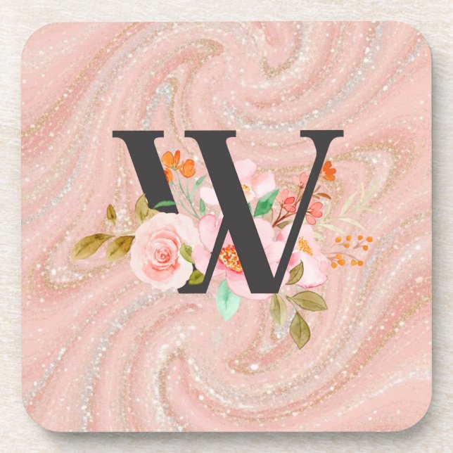 Letter W Beverage Coaster (Front)