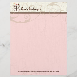 Letter W Cupcake Business Letterhead