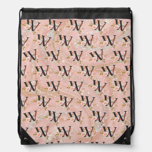 Letter W Drawstring Bag