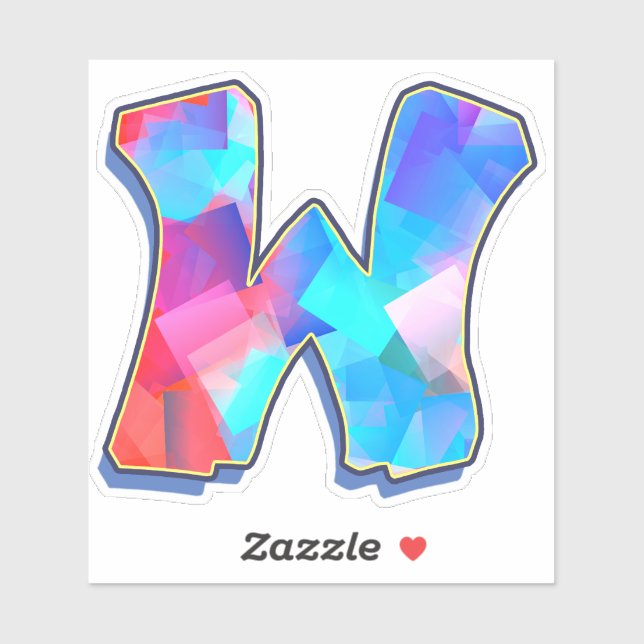 Letter W_ Graffiti Alphabet Letters Sticker (Sheet)