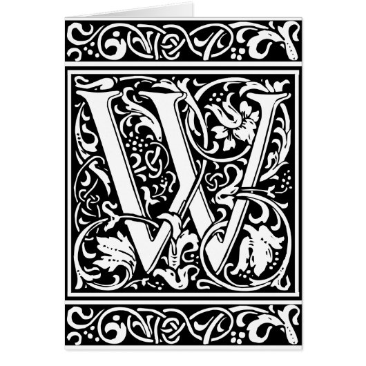 Letter W Medieval Monogram Art Nouveau (Front)
