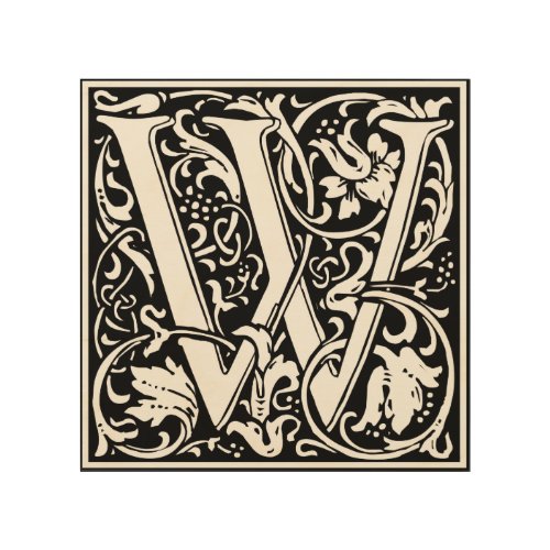 Letter W Medieval Monogram Art Nouveau