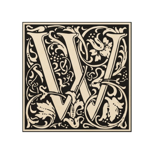 Letter W Medieval Monogram Art Nouveau (Front)