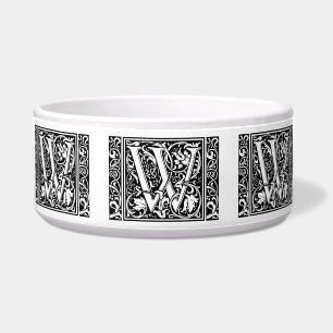 Letter W Medieval Monogram Art Nouveau Bowl