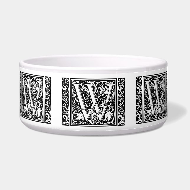 Letter W Medieval Monogram Art Nouveau Bowl (Front)
