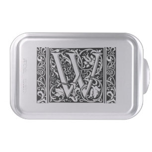 Letter W Medieval Monogram Art Nouveau Cake Pan