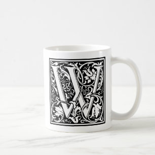 Letter W Medieval Monogram Art Nouveau Coffee Mug
