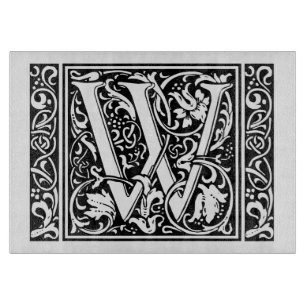 Letter W Medieval Monogram Art Nouveau Cutting Board