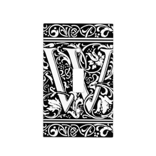 Letter W Medieval Monogram Art Nouveau Light Switch Cover