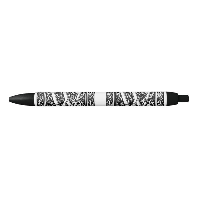 Letter W Medieval Monogram Art Nouveau Pen (Front)