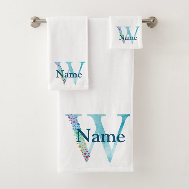 Letter W Monogram Initial Bath Gift Set (Insitu)