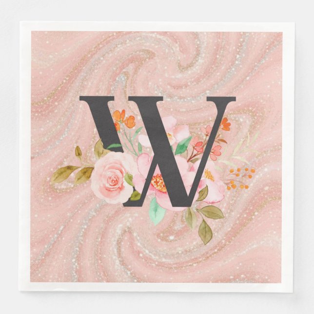Letter W Paper Dinner Napkins (Front)