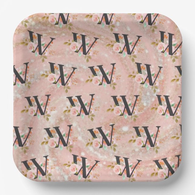 Letter W Paper Plates (Front)