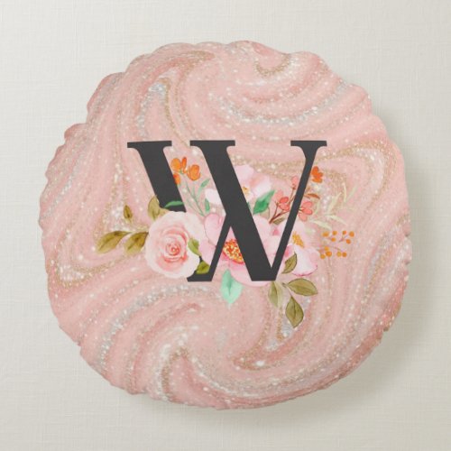 Letter W Round Pillow