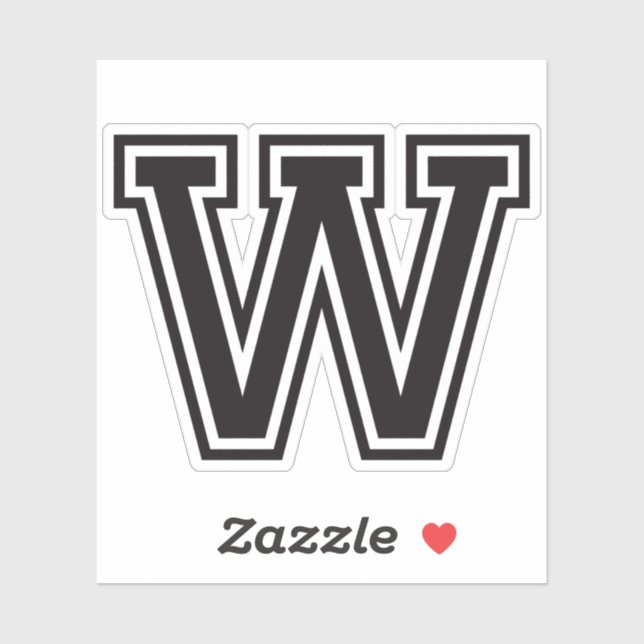 Letter W sporty college font alphabet Sticker (Sheet)