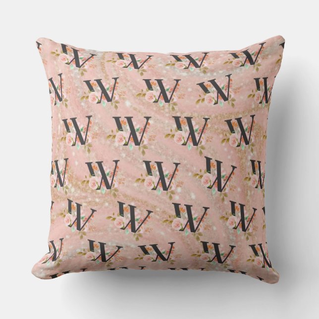Letter W Throw Pillow (Front)