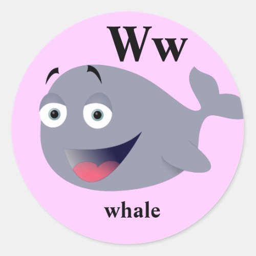 Letter W whale Stickers