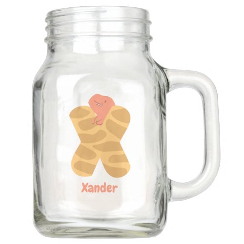 Letter X and Dinosaur Mason Jar