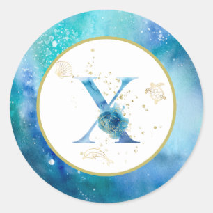 *~* LETTER X - Beach Nautical Envelope Sticker