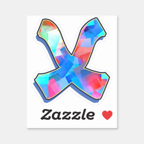 Letter X _ Color Mix Sticker
