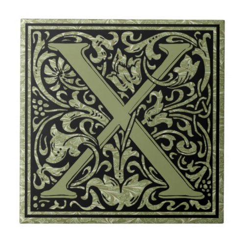 Letter X First Letter Monogram Ceramic Tile