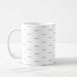 Letter X in Black Morse Code Alphabet  Coffee Mug