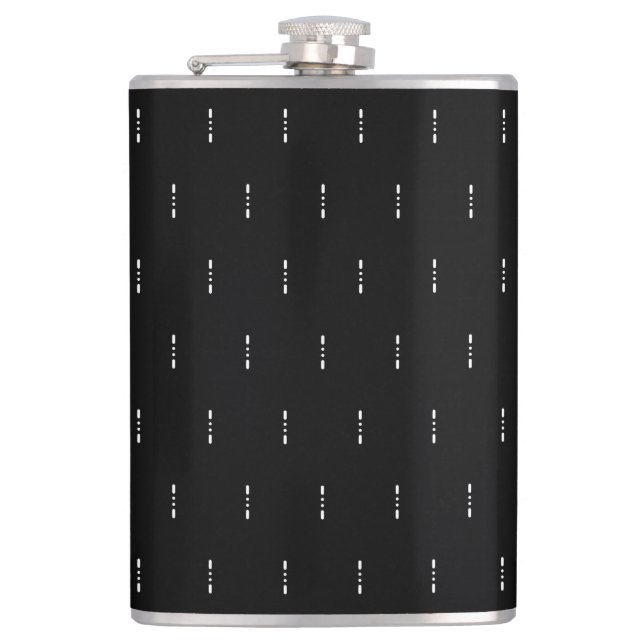 Letter X in White Morse Code Alphabet  Flask (Front)
