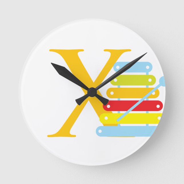 Letter X Initial Clock (Front)