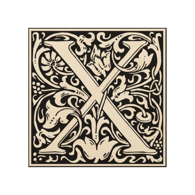 Letter X Medieval Monogram Art Nouveau (Front)