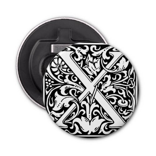 Letter X Medieval Monogram Art Nouveau Bottle Opener