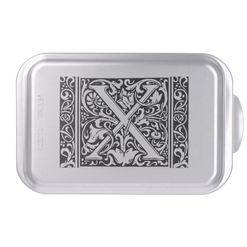 Letter X Medieval Monogram Art Nouveau Cake Pan