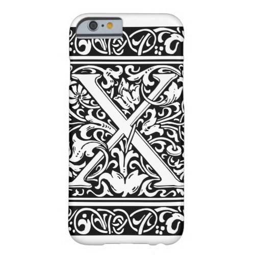 Letter X Medieval Monogram Art Nouveau Barely There iPhone 6 Case