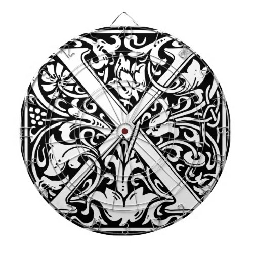 Letter X Medieval Monogram Art Nouveau Dart Board