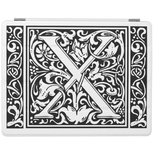 Letter X Medieval Monogram Art Nouveau iPad Smart Cover