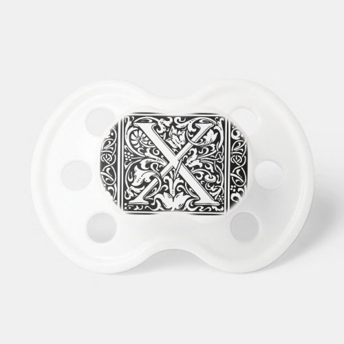 Letter X Medieval Monogram Art Nouveau Pacifier